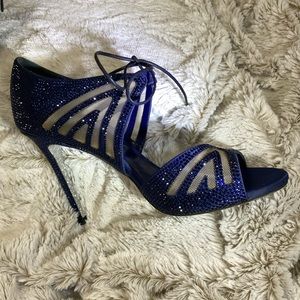 Rene Caovilla Blue Swarovski Crystals Pumps